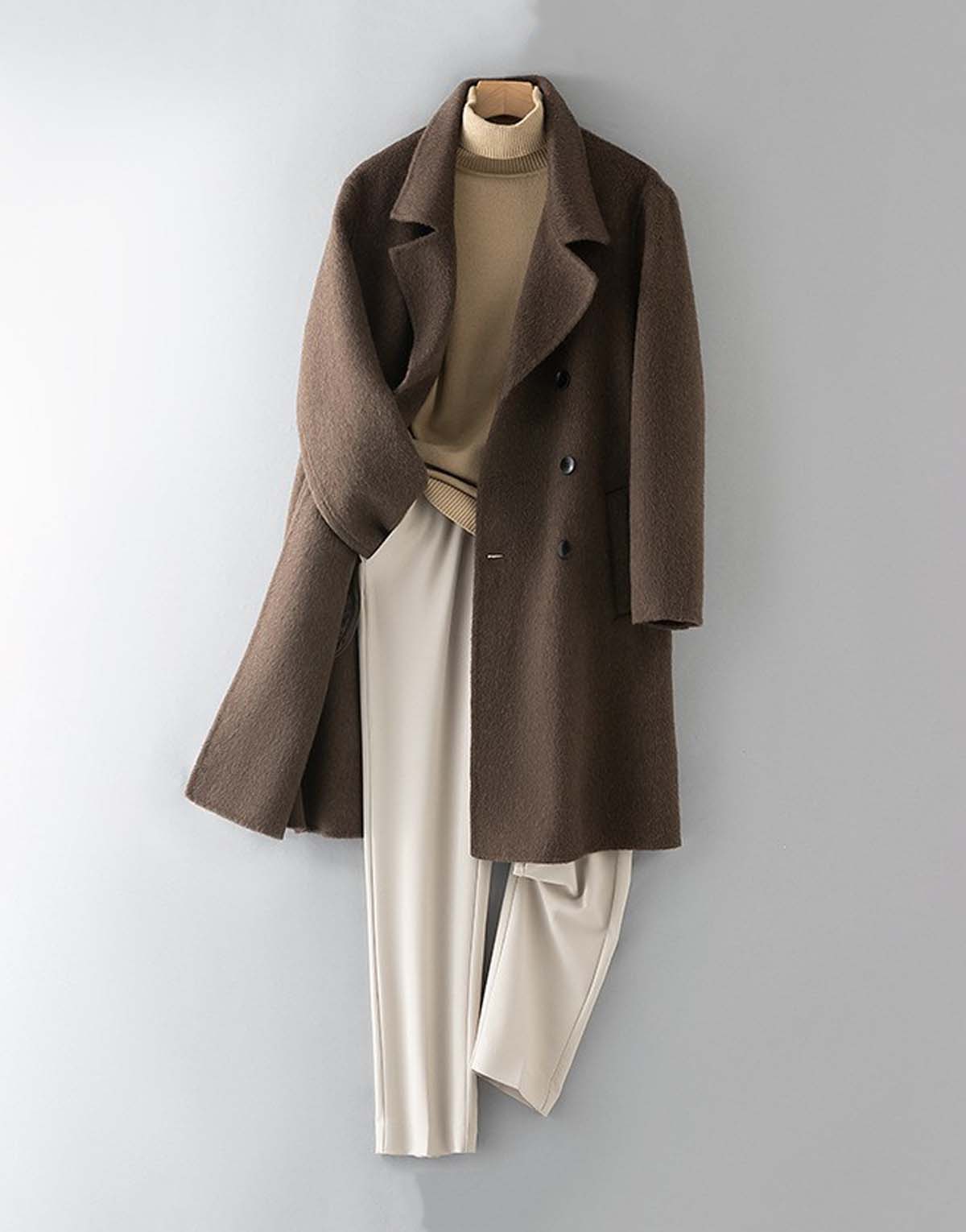 Camel wool coat-w90151